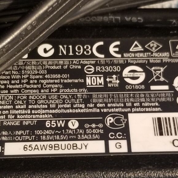 HP N193 charger for laptop or chromebook - Picture 4 of 6